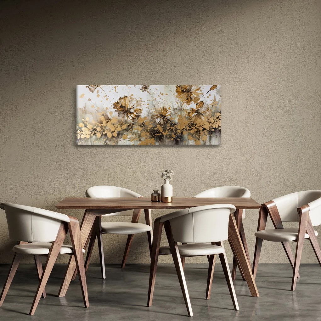 Tablou - pictură abstractă florală (120x50 cm)