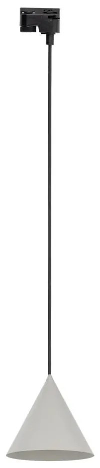 Lustră pe cablu pentru sistem de șină CONO 1xE27/15W/230V negru/gri