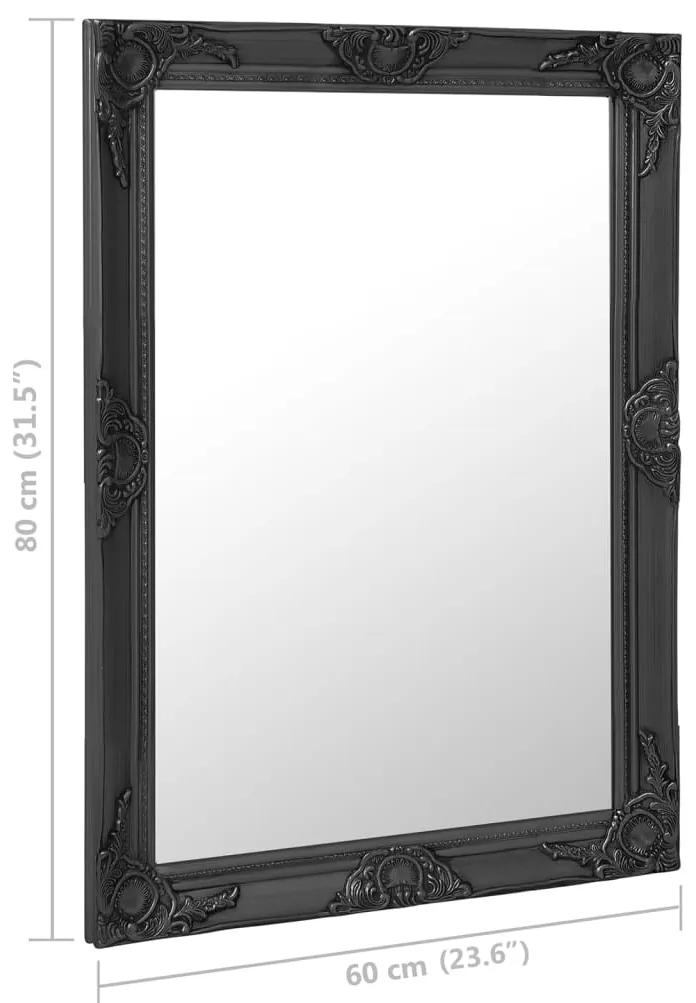 Oglinda de perete in stil baroc, negru, 60 x 80 cm 1, Negru, 60 x 80 cm
