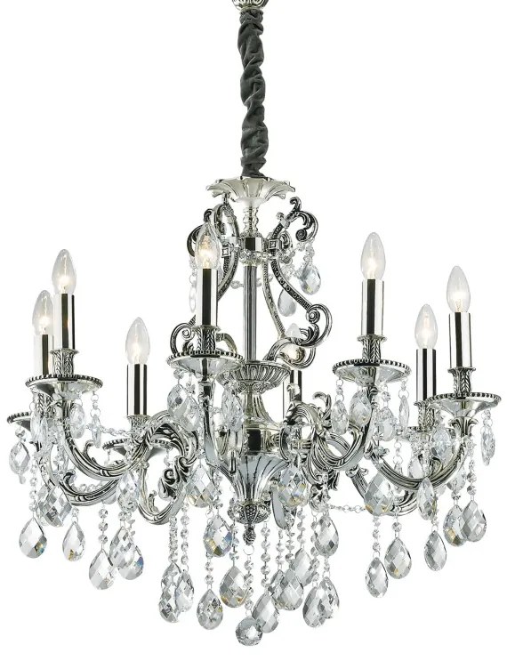 Lustra cristal Venezian diam. 73cm GIOCONDA SP8 ARGENTO 044934