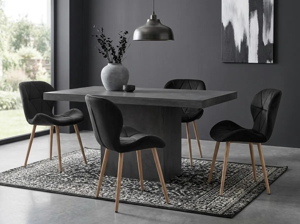 Scaun de masa MANGO VELVET, neagra