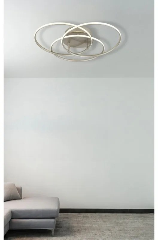 Plafoniera LED rotativa orientabila metal nichel KOMBOS