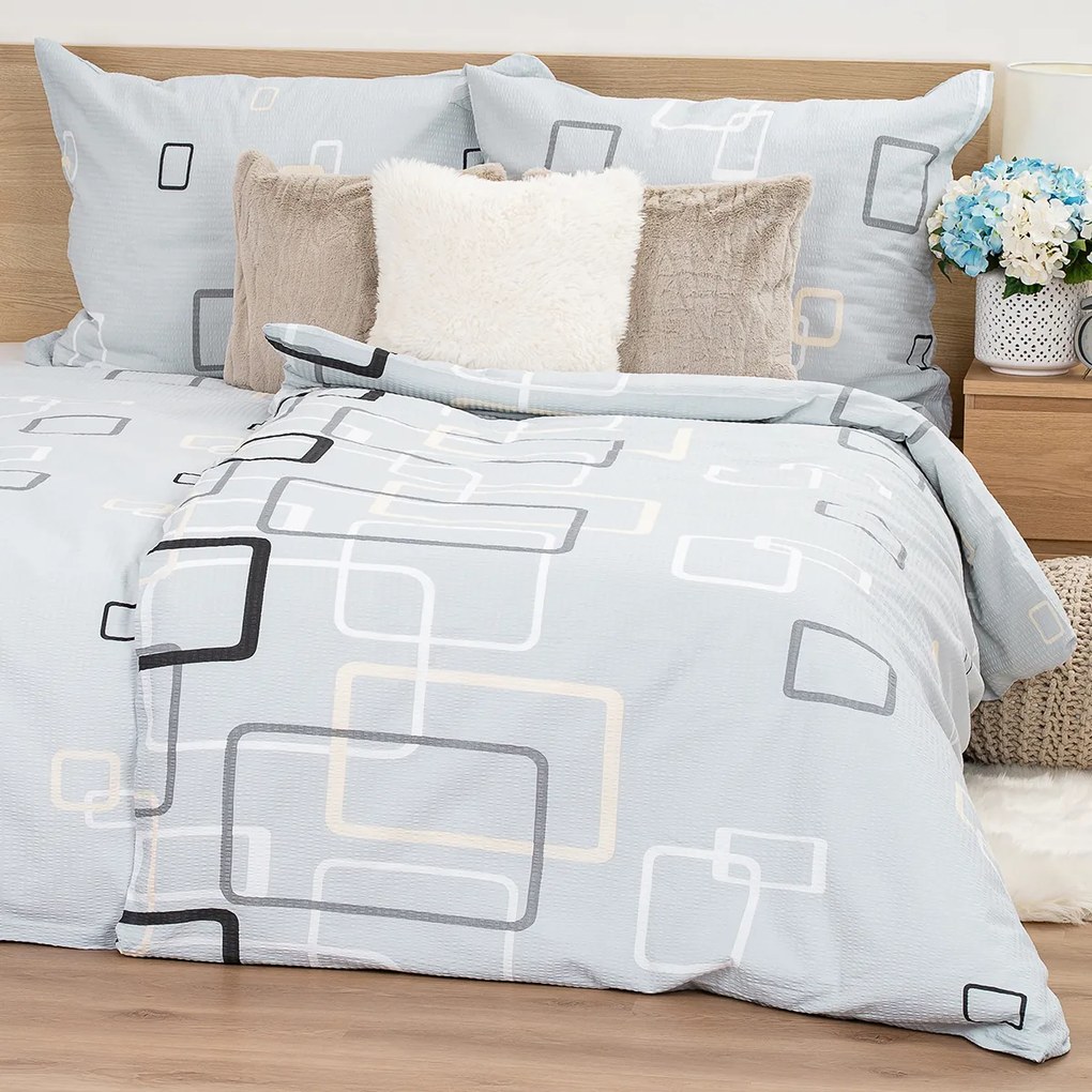 Lenjerie de pat 4Home Square bumbac creponat, 140 x 200 cm, 70 x 90 cm