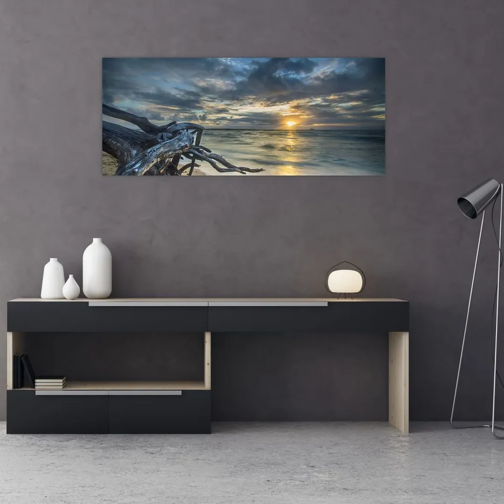 Tablou cu marea în apus de soare (120x50 cm), în 40 de alte dimensiuni noi