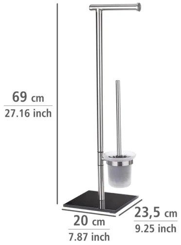 WENKO 20391100 - Perie WC LIMA 23,5 x 69 cm inox/satinat/negru