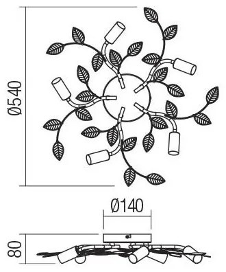 Lustră aplicată TIARA 5xE14/28W/230V Redo 02-980