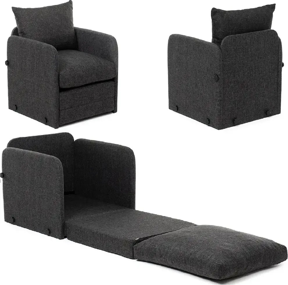 Fotoliu Extensibil Saga, gri, 200 cm x 60 cm