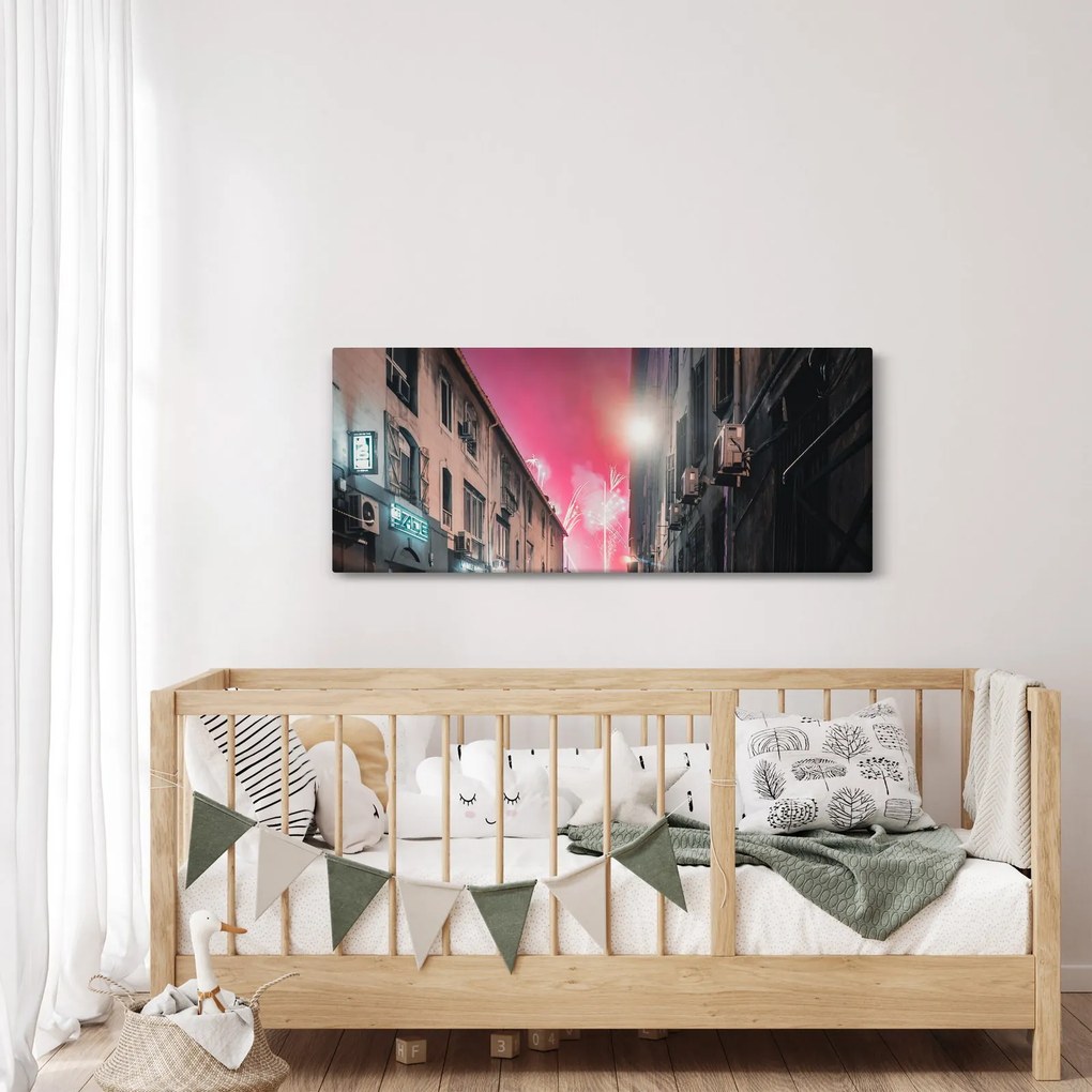 Tablou - Artificii din Marseille (120x50 cm)
