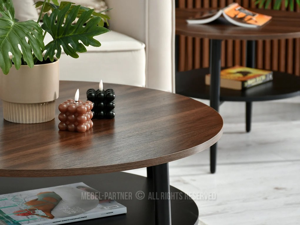 Măsuță de cafea Randolf Xl (nuc + negru). 1111703