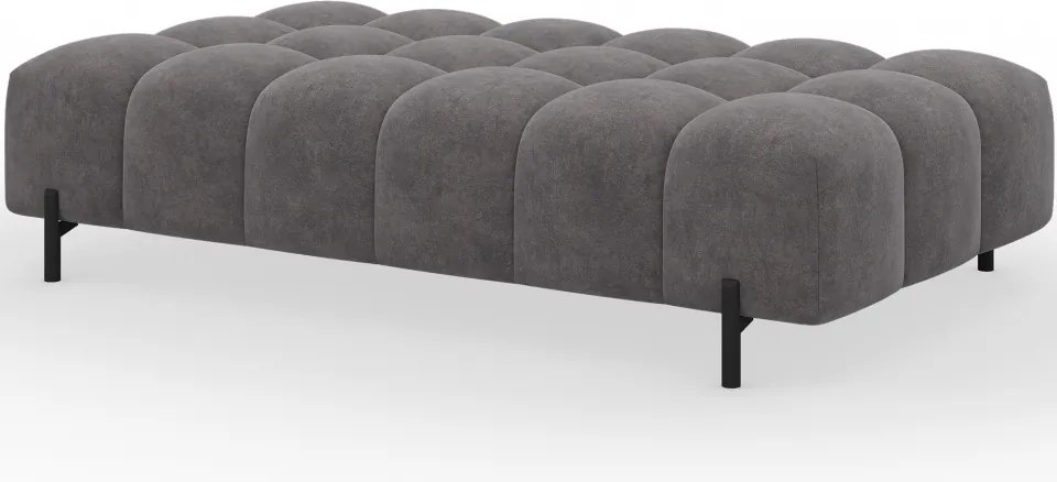 Taburet Tapitat cu Picioare Ferivo, gri velvet – Aura 04