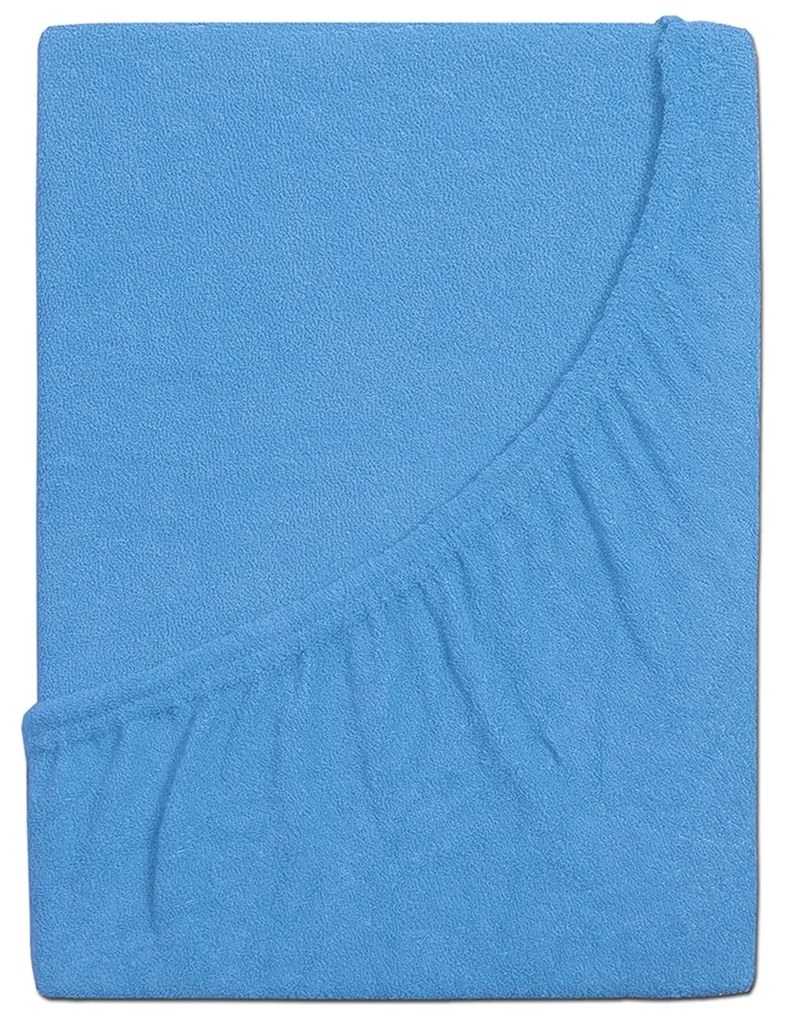 Cearșaf de pat 4Home din frotir Perfect albastru, 90 x 200 cm