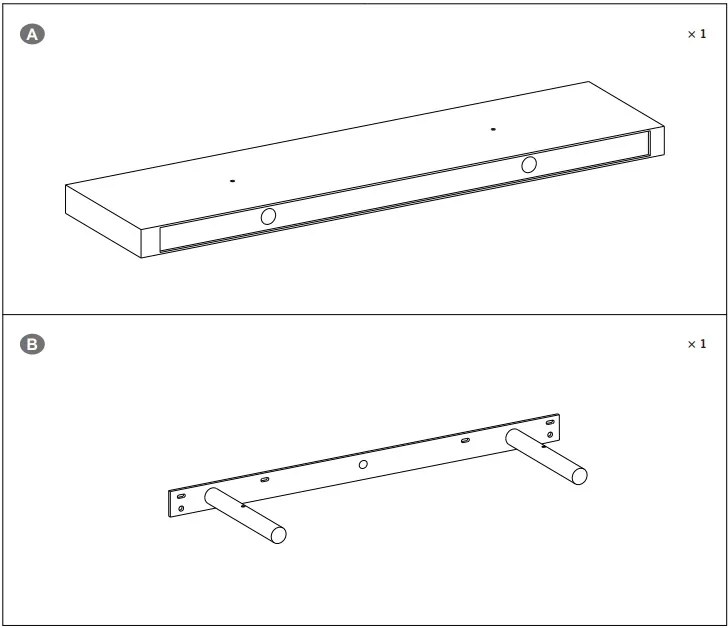 Raft de perete, Vasagle, LWS28W, Alb, 80 x 20 x 3.8 cm