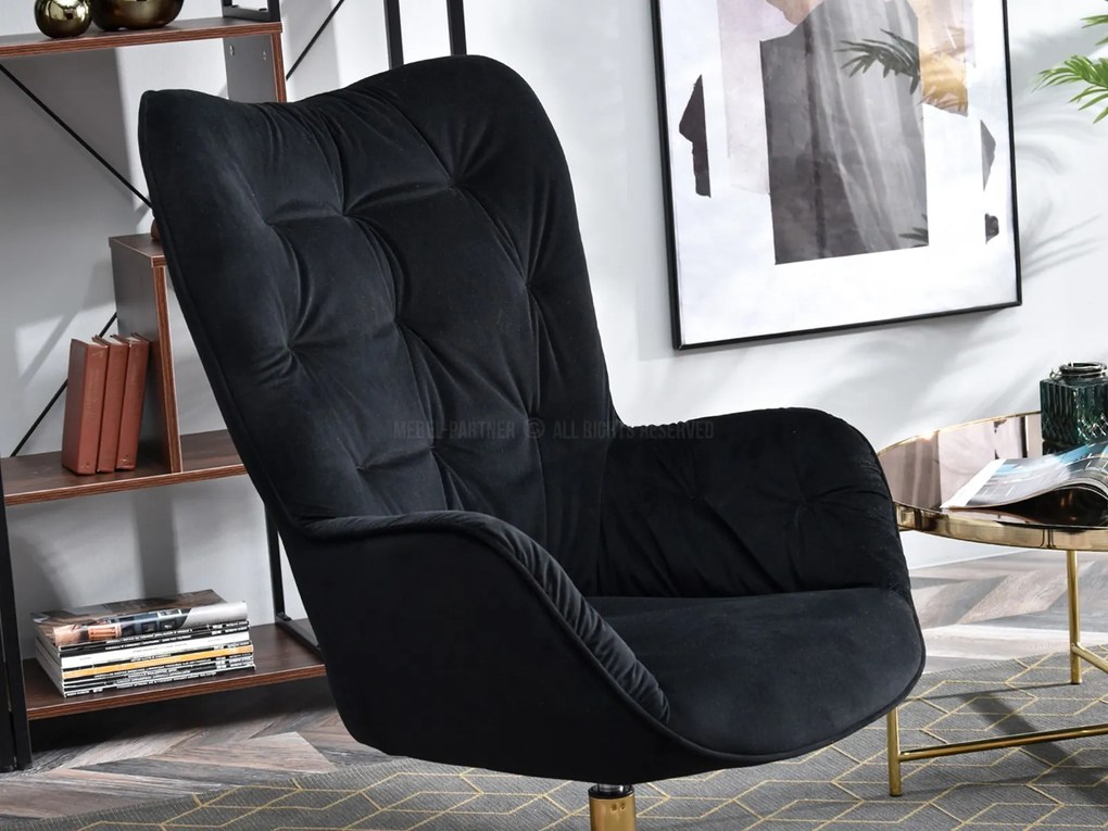 Fotoliu Meryl (negru + auriu). Promo -22%. 1110288