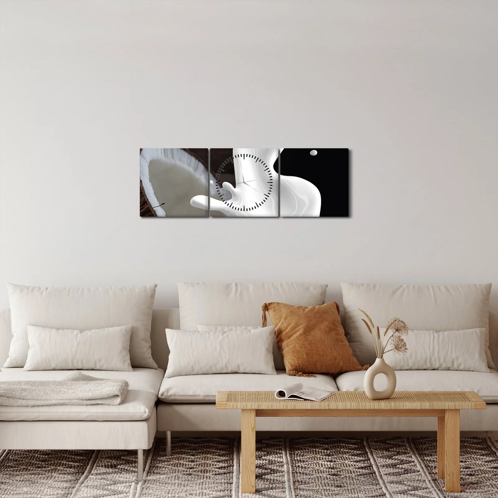 Tablou - laptele de cocos (cu ceas) (90x30 cm)