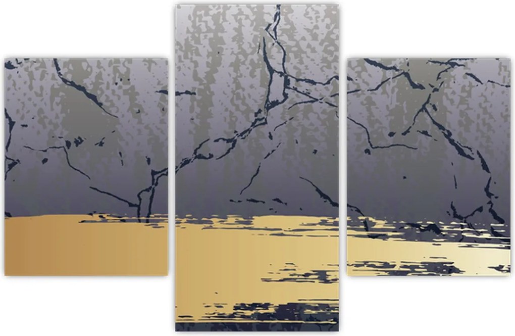 Tablou - Albastru și aur abstracție N⁰1 (90x60 cm)