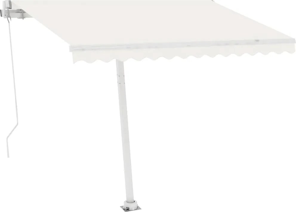 vidaXL Copertină automată cu senzor vânt & LED, crem, 300x250 cm