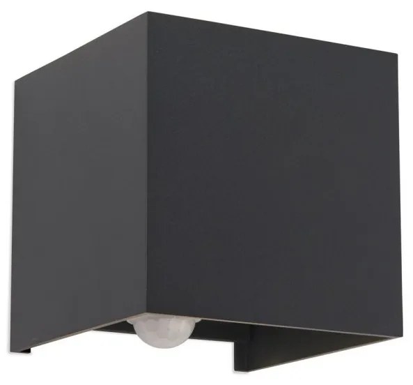 Aplica LED ambientala de exterior cu senzor de miscare IP54 CUBE-S antracit