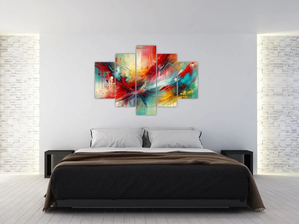 Tablou – Abstracție cu roșu (150x105 cm)