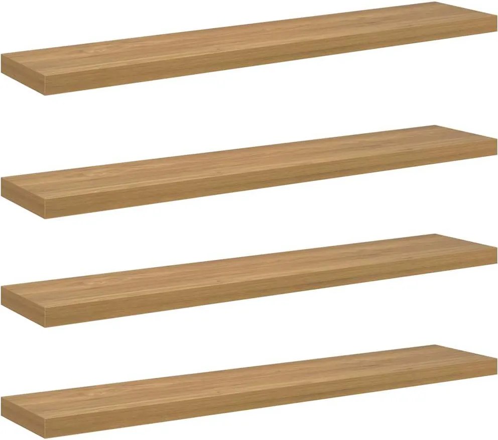 vidaXL Raft de perete 4 pcs Maro 120 x 23,5 x 4 cm Lemn compozit