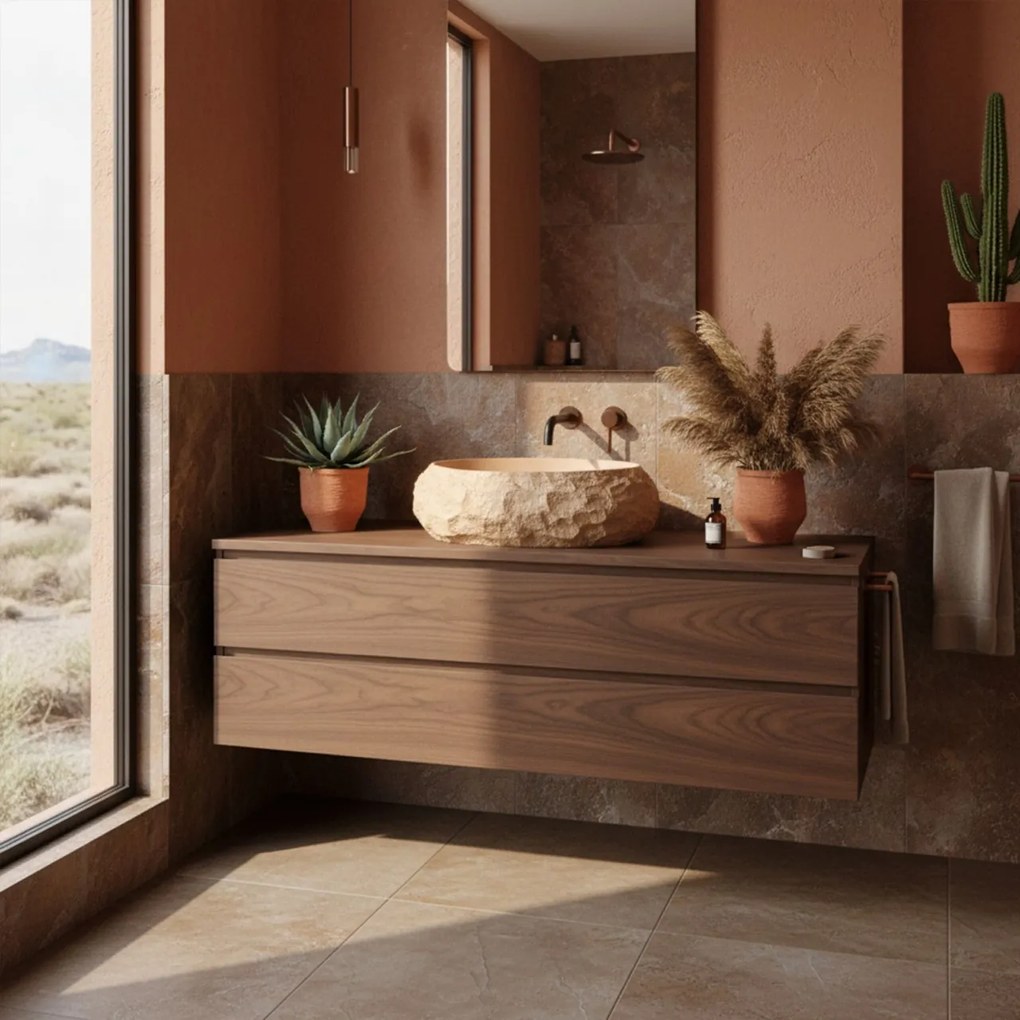 Lavoar pe blat Mika Light Terracotta