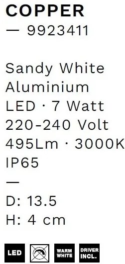 Aplica LED ambientala iluminat exterior IP65 COPPER D-13,5cm