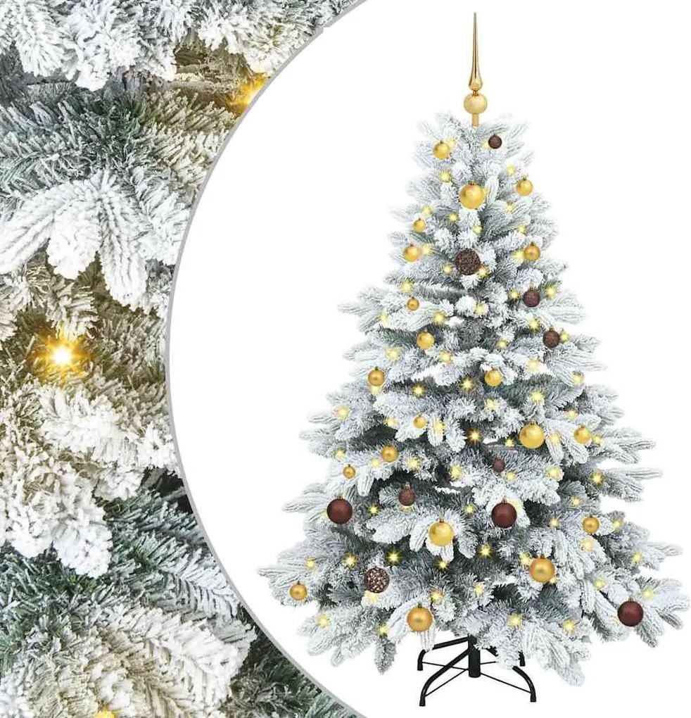 vidaXL Brad de Crăciun artificial cu 150 LED Alb 150 cm PE și PVC