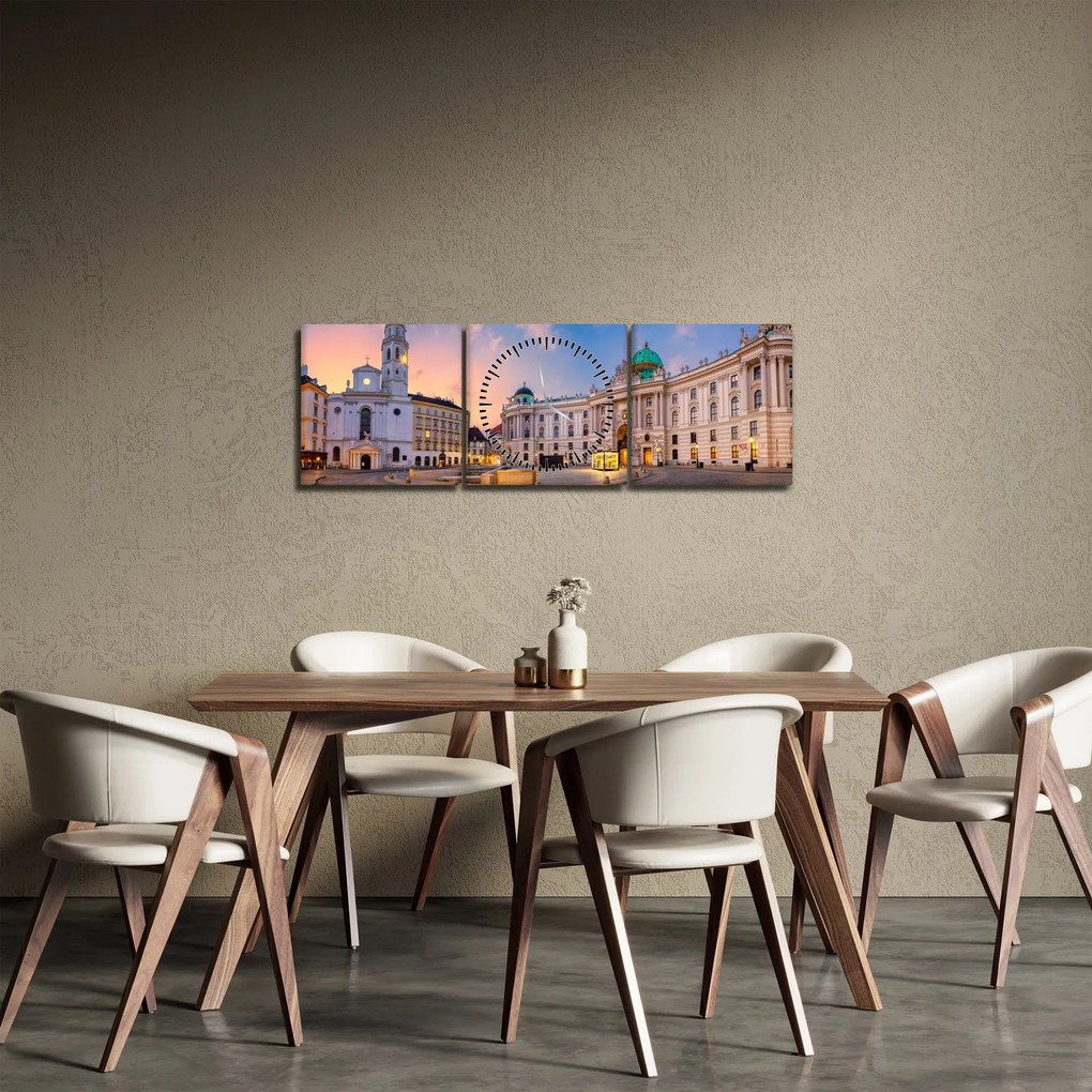 Tablou - Austria, Viena (cu ceas) (90x30 cm)
