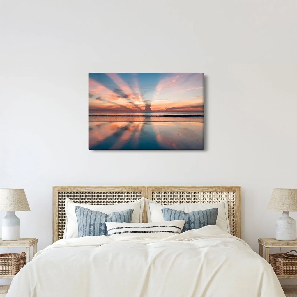 Tablou cu razele solare deasupra plajei Dayton (90x60 cm)