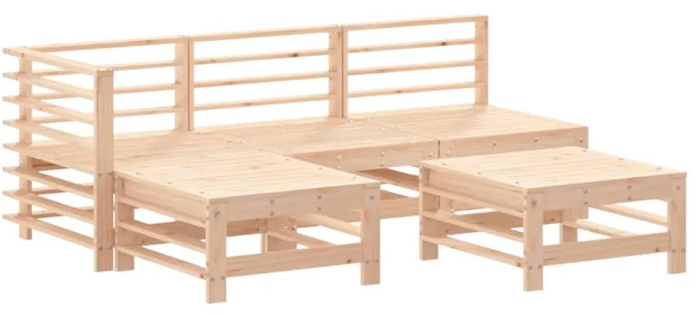 3186550 vidaXL Set mobilier relaxare de grădină 5 piese lemn masiv de pin