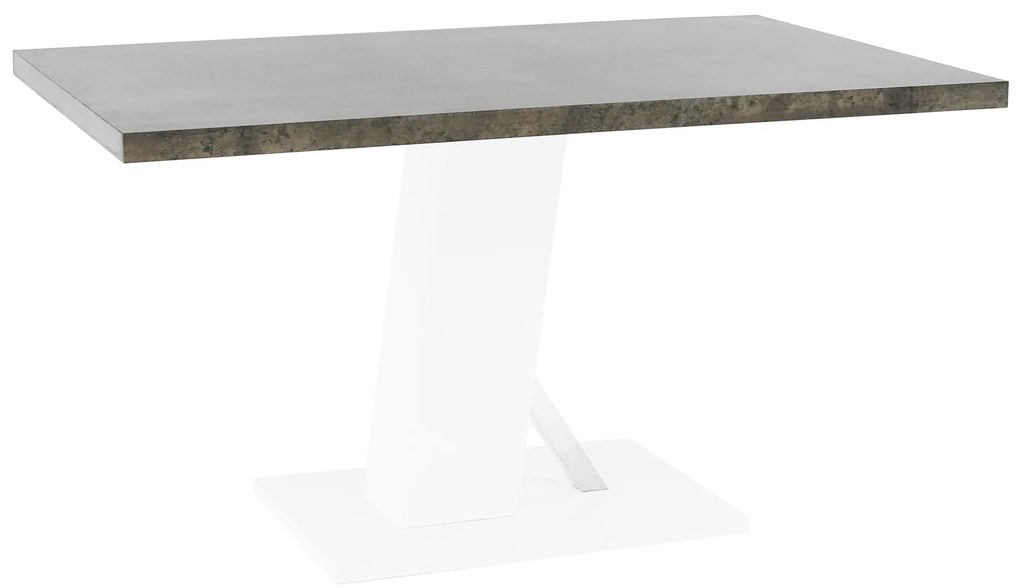 Masă dining, beton/alb mat, 138x90 cm, BOLAST