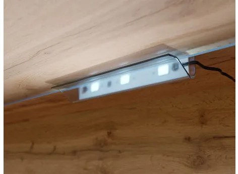 Dulap TV Dlana 180 MDF (Negru grafit + Negru) (cu iluminat LED alb). 1106209