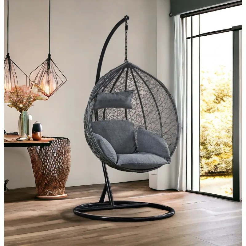Scaun suspendat antracit negru KOKON