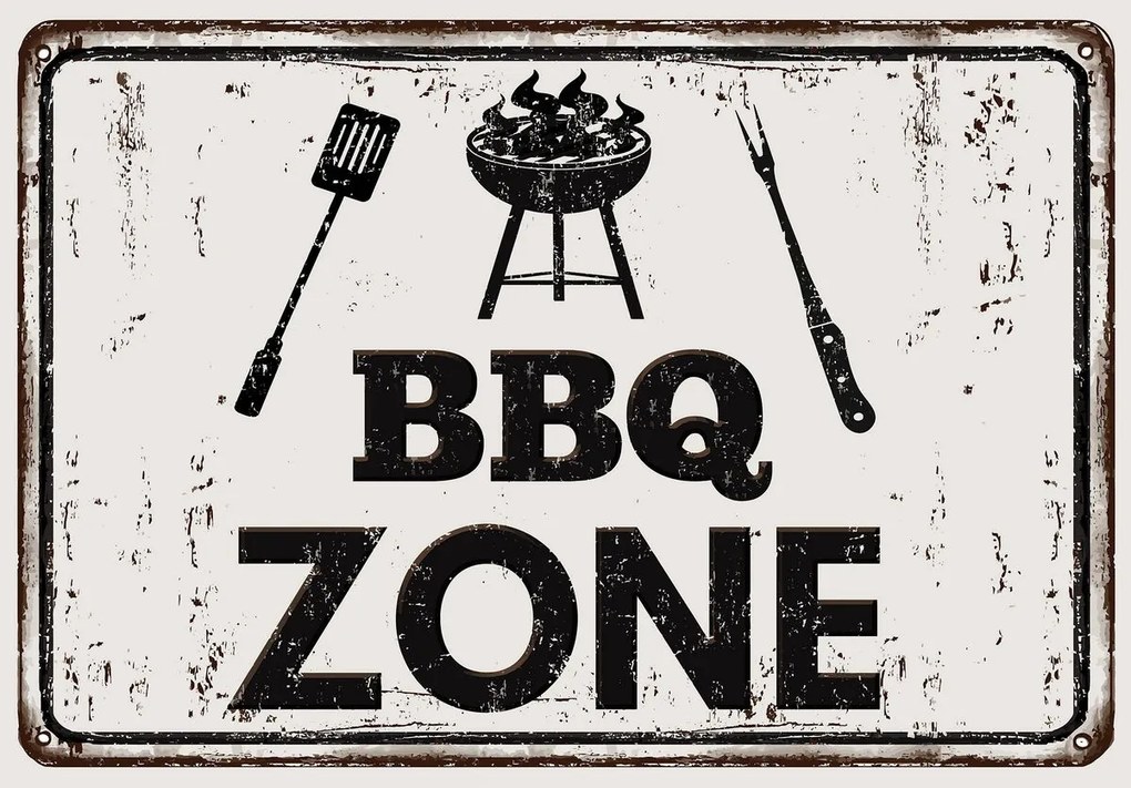 Fototapet - BBQ Zone - inscripție (152,5x104 cm)