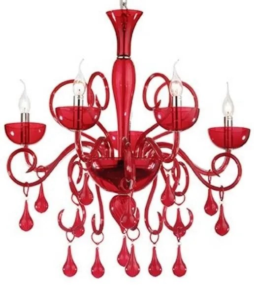 Lustra 5 brate diametru 68cm LILLY SP5 rosso 073453