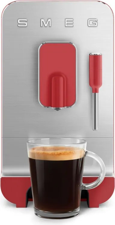 Espressor automat SMEG Collezione BCC02RDMEU, 1350 W, 19 bar, 1,4 l, 8 functii, Rasnita incorporata, Cafea boabe, Spumare lapte, Rosu