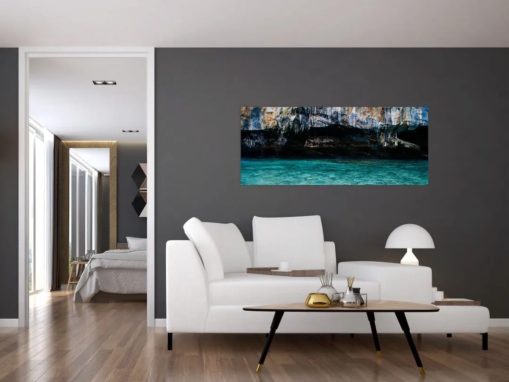 Tablou cu apă și stâci (120x50 cm)