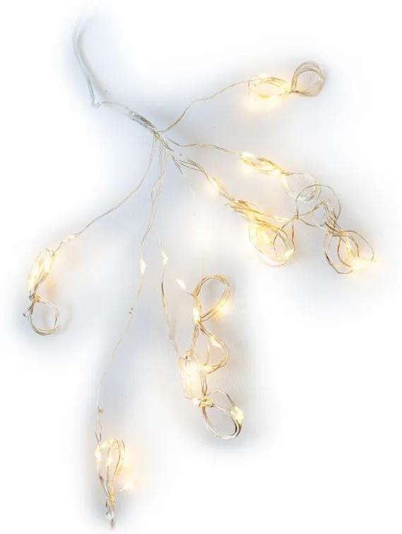 Lumini decorative de Crăciun - fire, 48 LED-uri, alb cald