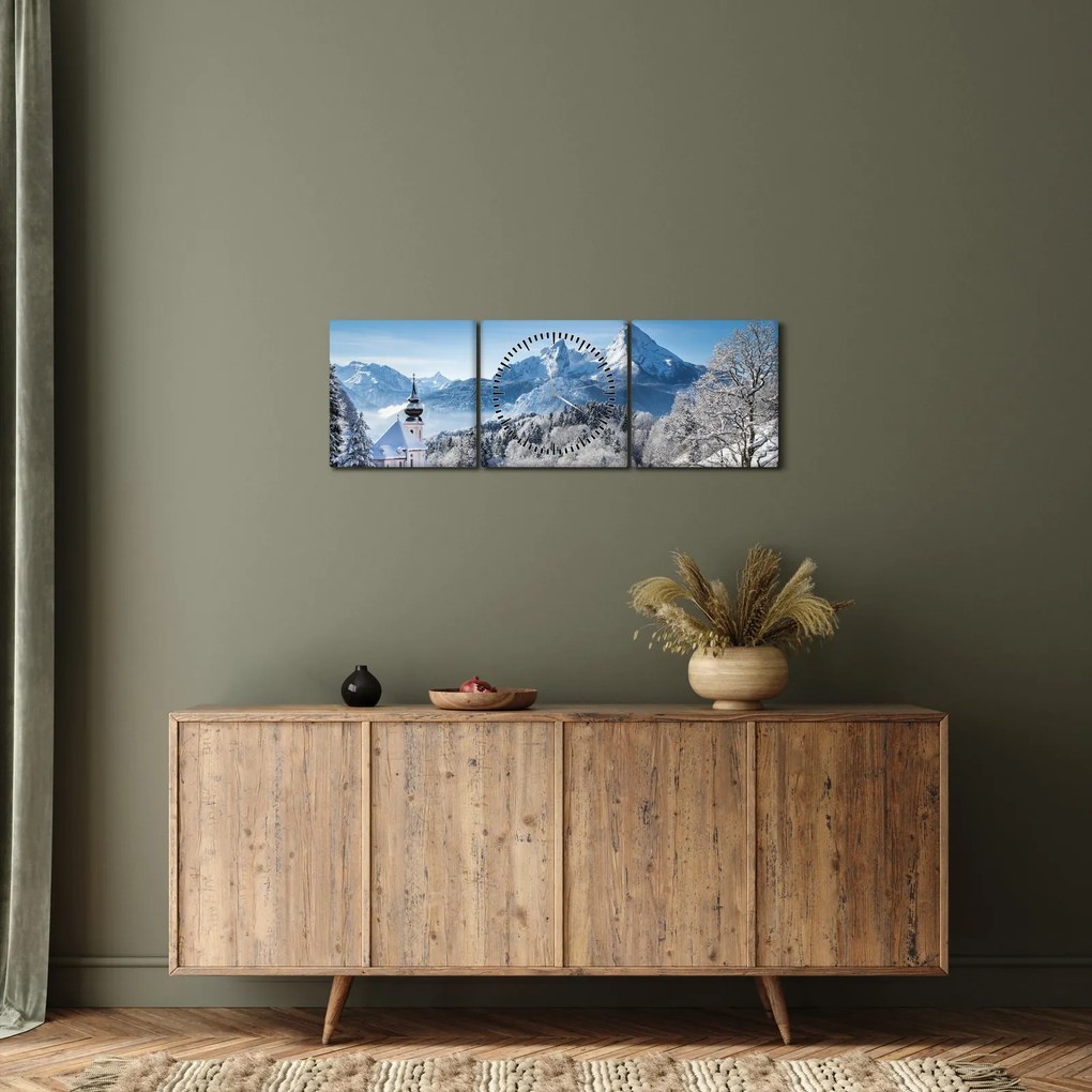 Tablou - O privire asupra peisajului de iarnă (cu ceas) (90x30 cm)