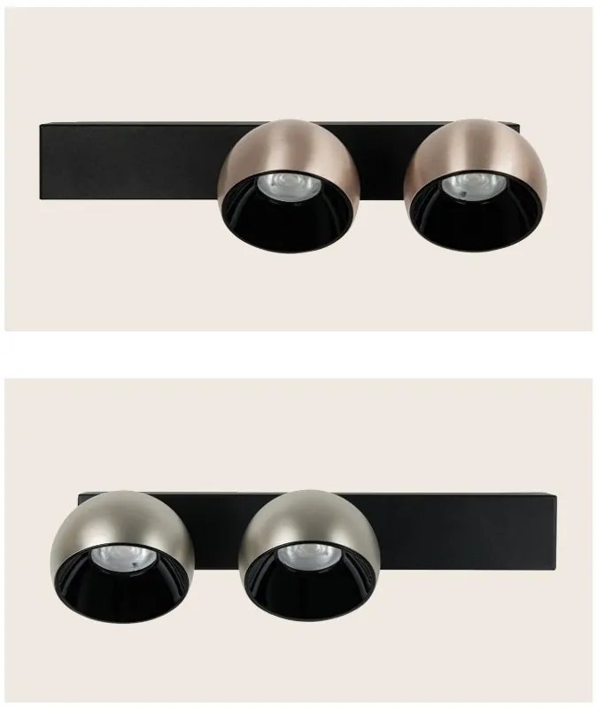 Aplica cu 2 spoturi LED directionabile BRUSHED CHAMPAGNE GOLD ZB-25342