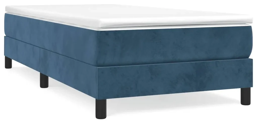 3120752 vidaXL Cadru de pat box spring, albastru închis, 90x200 cm, catifea