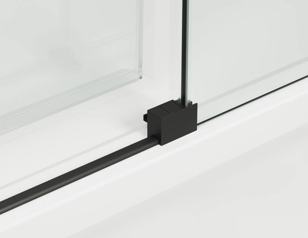 Usa culisanta de dus in nisa, 1600 mm, negru mat, doua elemente, Ronal Oriana Negru mat, 1600 mm
