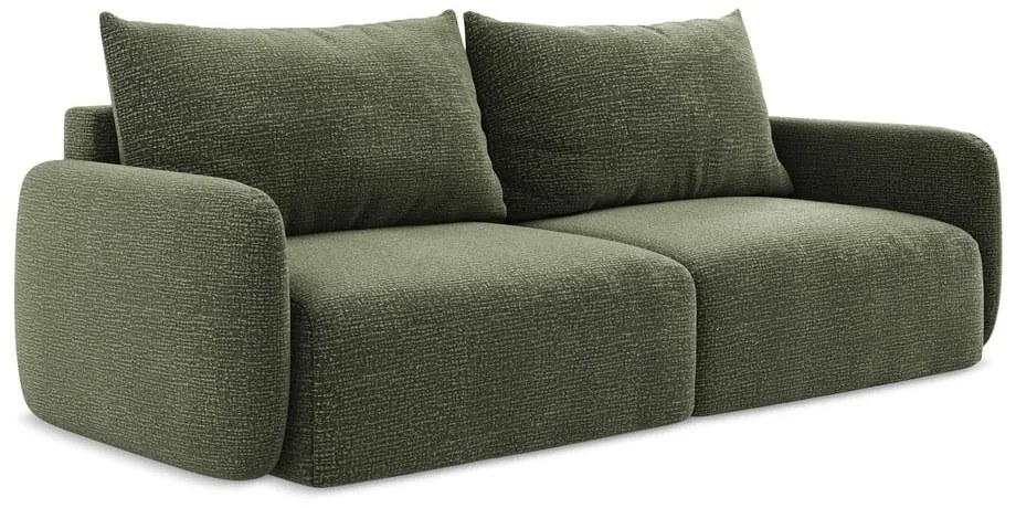 Canapea verde extensibilă/cu spațiu de depozitare 238 cm Kalena – Makamii