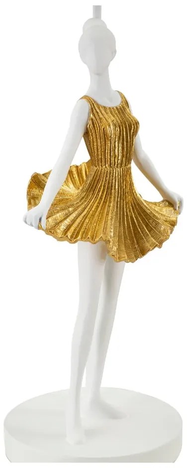 Veioză albă/aurie cu abajur textil (înălțime 90,5 cm) Dancer – Mauro Ferretti