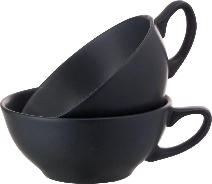 Ceasca Vulcano Adora, 250ml, Negru Mat Carbon Indigo (ceai, cappuccino, flat white) Design Special