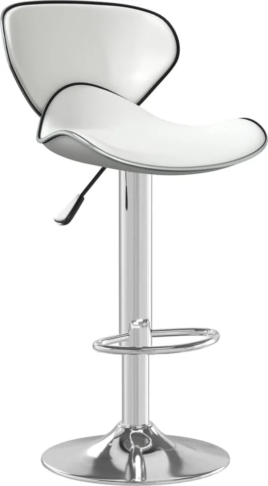 vidaXL Scaun de bar, alb, piele ecologică