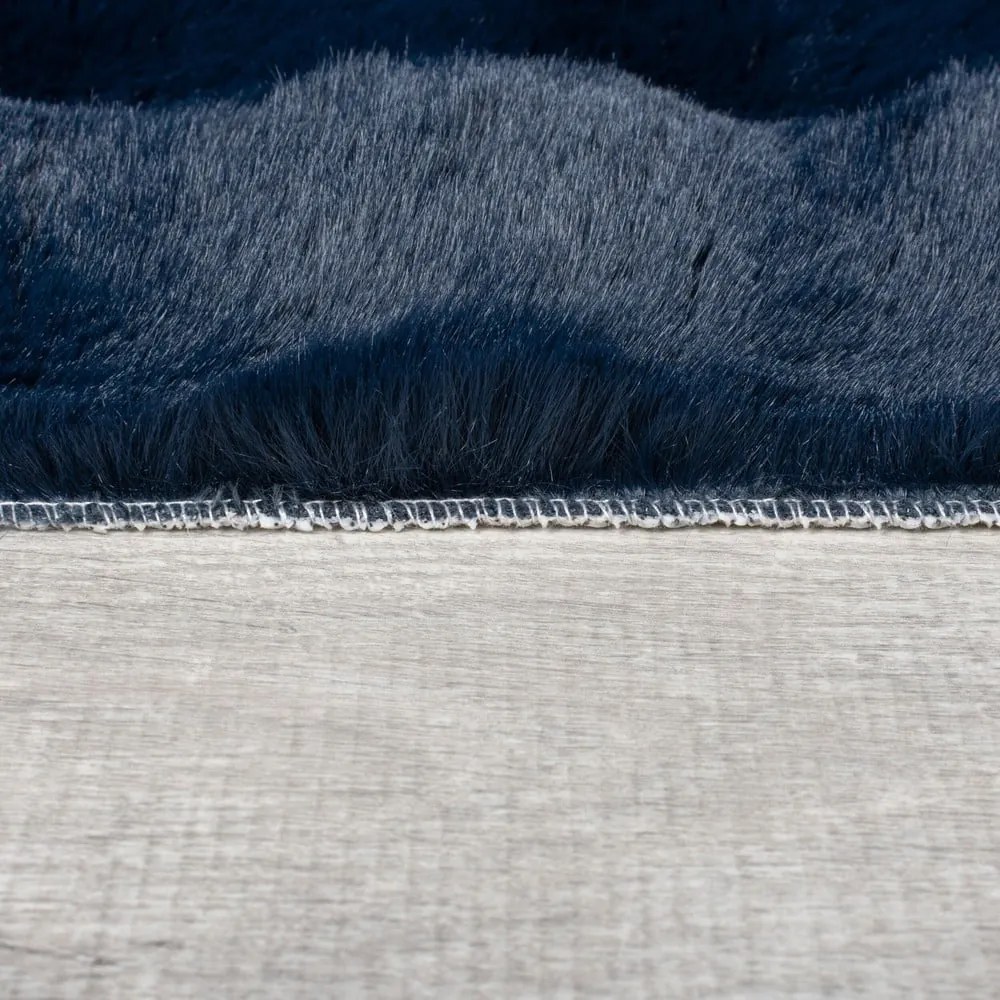 Blană albastru-închis sintetică 160x230 cm Waffle Faux Fur – Flair Rugs