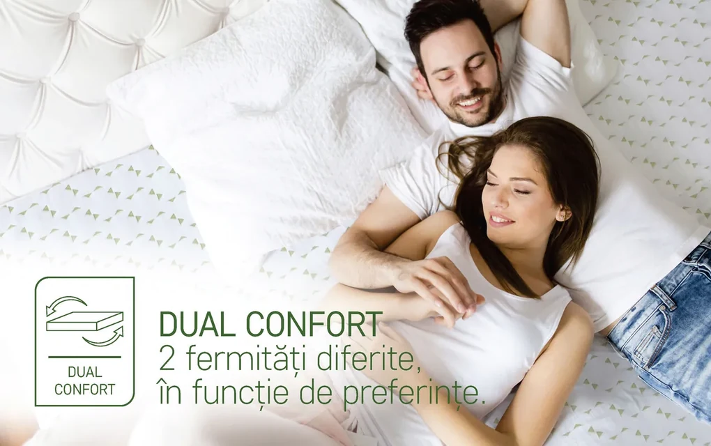 Topper saltea Viva Memory Dual Confort 90x200 cm, H 6 cm