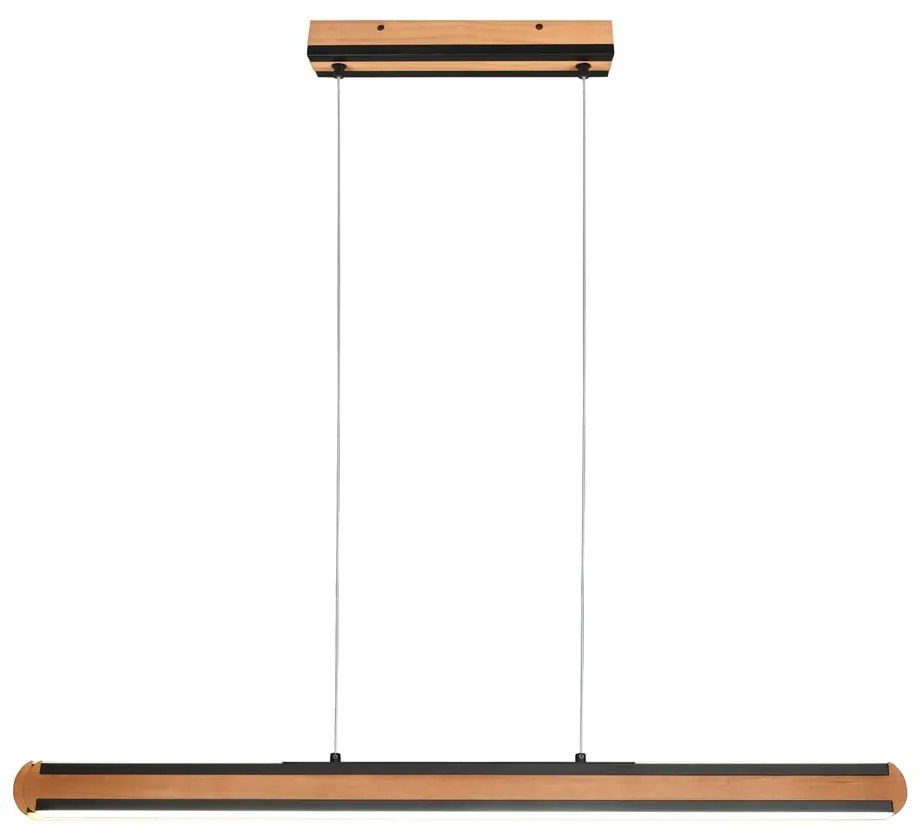 Lustră neagră/în culoare naturală LED Deacon – Trio