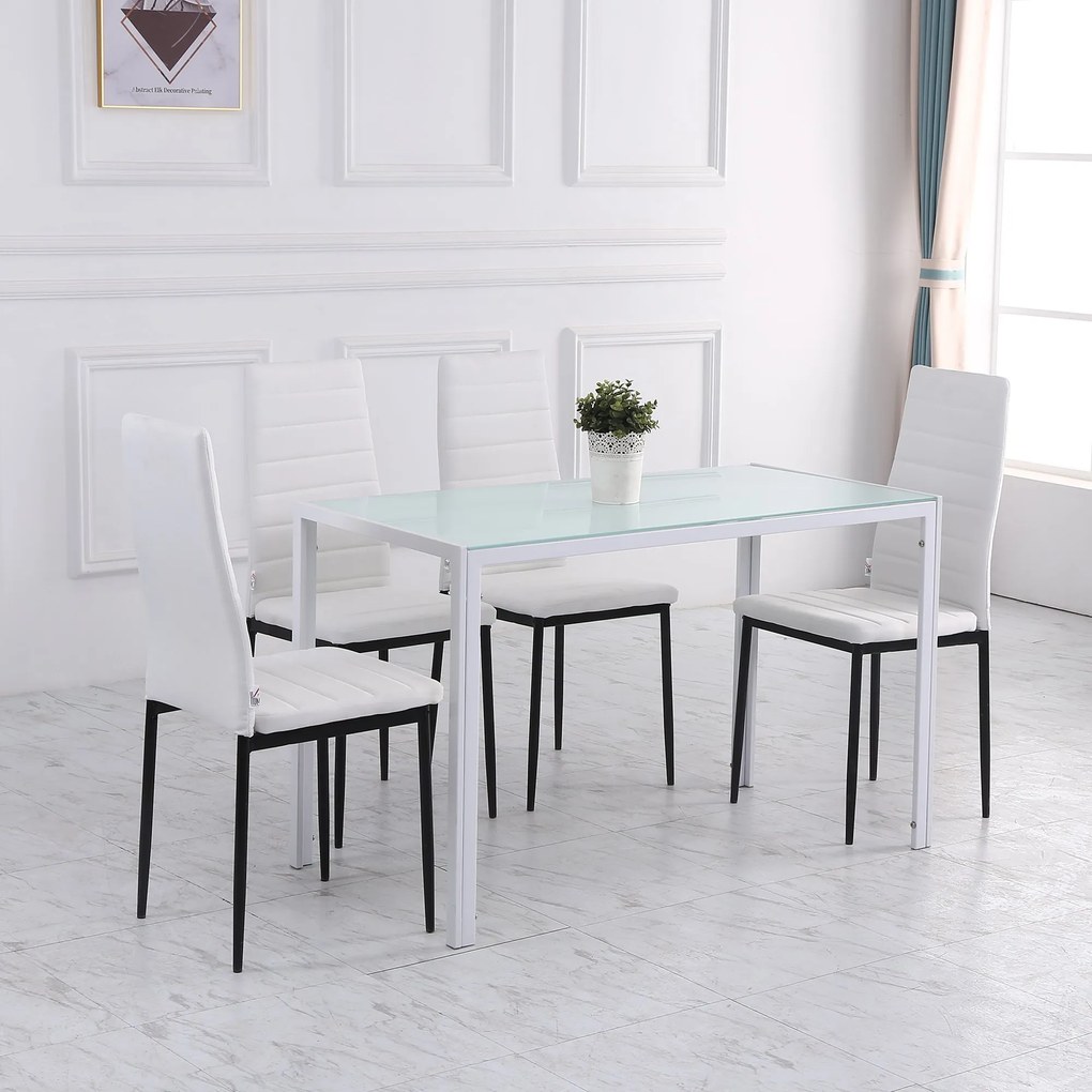 Set 4 scaune bucatarie HOMCOM, scaune moi, scaune pentru bucatarie, sarcina 120kg,41 x 50 x 97cm | Aosom Romania