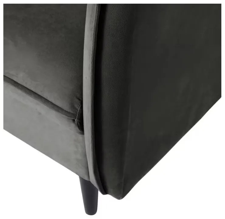 Canapea gri închis cu tapițerie din catifea 203 cm Juli – Ropez